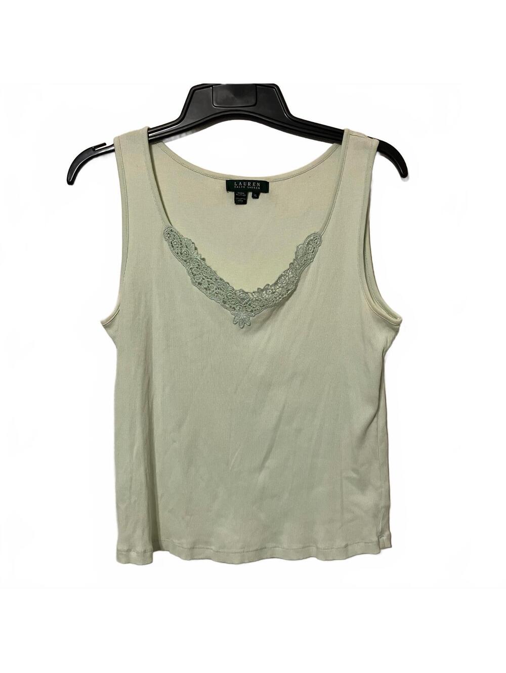 Lauren Ralph Lauren Coquette Women's Ivory Quiet Luxury Lace Sleeveless Top XL